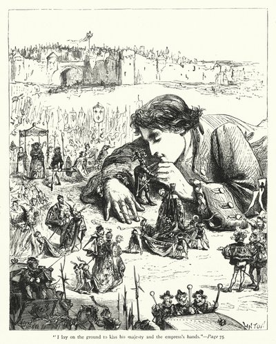 Illustrasjon for Gullivers reiser av Jonathan Swift (gravering) av Thomas Morten