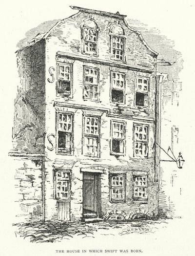 Illustrasjon for livet til Jonathan Swift (gravering) av Thomas Morten