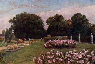 Kew Gardens: In the Italian Garden (farge litho) av Thomas Mower Martin