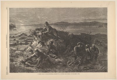 A Night Scout in the Southwest - Surprise of an Outpost, and Survey of the Rebel ..., 4. april 1863. av Thomas Nast