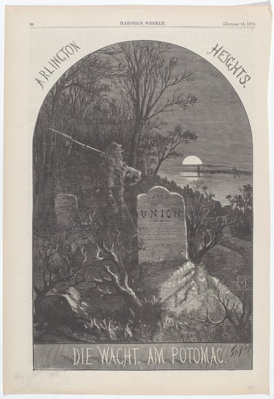 Arlington Heights. Die Wacht. Am Potomac. av Thomas Nast