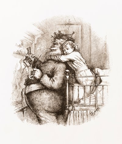 Fanget! Illustrasjon med julenissen av Thomas Nast av Thomas Nast