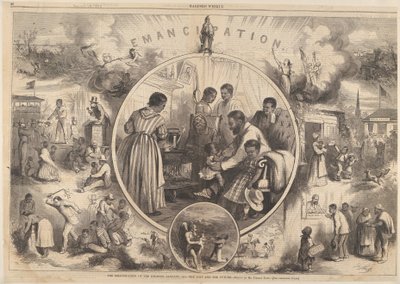 Emancipation of the Black - The Past and the Future fra Harpers Weekly, 24. januar 1863. av Thomas Nast