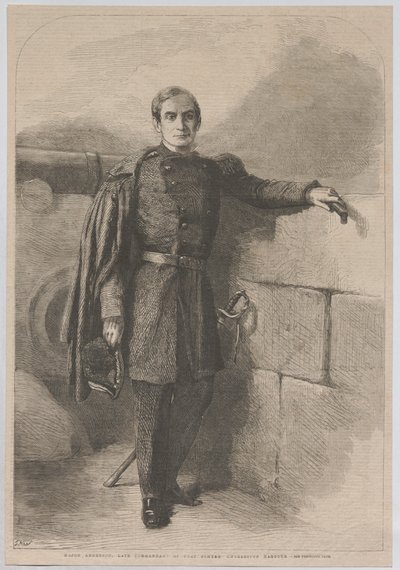 Major Anderson, tidligere kommandant for Fort Sumter, Charleston havn av Thomas Nast