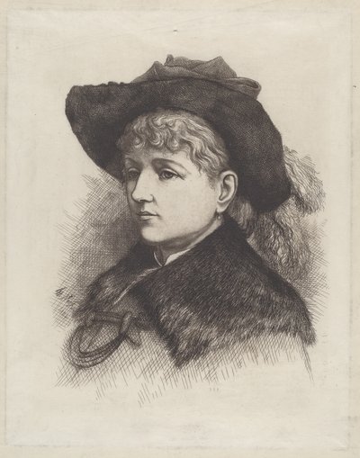 Portrett av kunstnerens kone, Sarah Edwards Nast av Thomas Nast