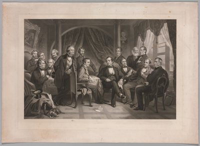 Washington Irving og hans litterære venner på Sunnyside, 1864. av Thomas Oldham Barlow
