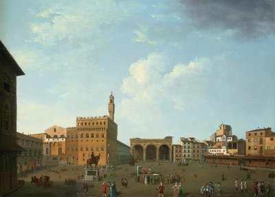 Utsikt over Piazza della Signoria, Firenze av Thomas Patch