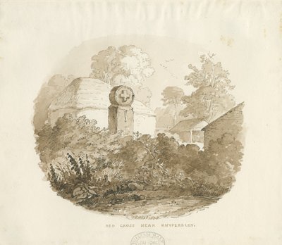 Biddulph - "Røde Kors": sepia-tegning av Thomas Peploe Wood