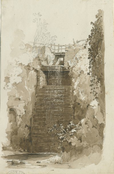 Biddulph - landlig utsikt: penn- og vasketegning, 8. juni 1837 (tegning) av Thomas Peploe Wood