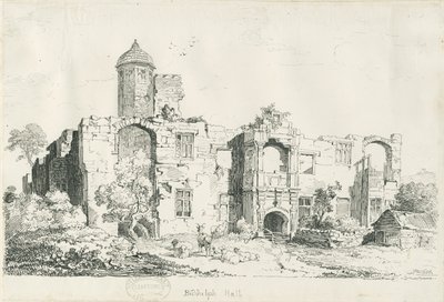 Biddulph Hall (gammel): penn- og blekktegning av Thomas Peploe Wood