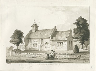 Blurton Church: sepia-tegning av Thomas Peploe Wood