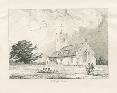 Bobbington Church: pennetegning, 1837 av Thomas Peploe Wood
