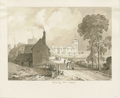 Brierley Hill Chapel: sepia-tegning, 1837 av Thomas Peploe Wood