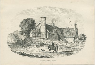 Chatcull Manor House: penn- og blekktegning (vignettert) av Thomas Peploe Wood