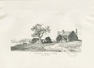 Colwich - Old Manor House at Coley: penn- og blekktegning, 1836 av Thomas Peploe Wood