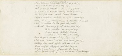 Colwich - Wolseley Monument inskripsjon: penn, nd [1839] (manuskript) av Thomas Peploe Wood