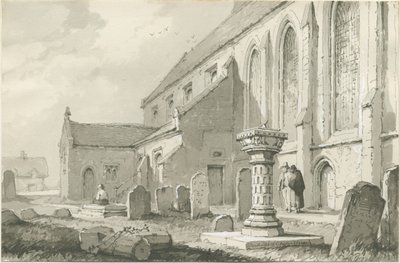 Colwich Church: sepia-tegning av Thomas Peploe Wood