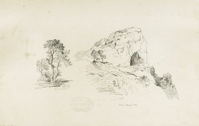 Dovedale - landskap: penn- og blekktegning, nd [1817-1845] (tegning) av Thomas Peploe Wood