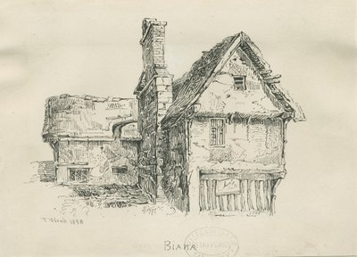 Eccleshall - Biana Hall: penn- og blekktegning, 1833 av Thomas Peploe Wood