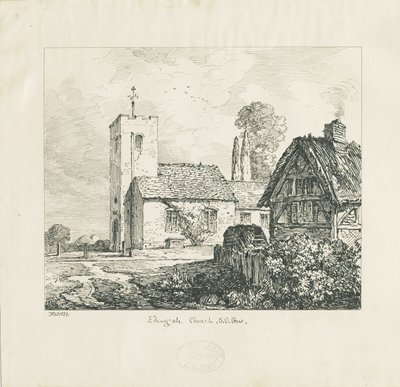 Edingale kirke: penn- og blekktegning av Thomas Peploe Wood