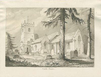 Enville kirke: sepia-tegning, 1837 av Thomas Peploe Wood