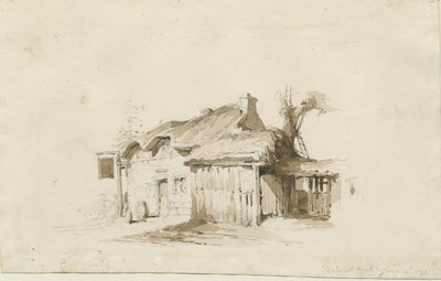 Fradswell - Cottage on Heath: blyant- og vasketegning av Thomas Peploe Wood