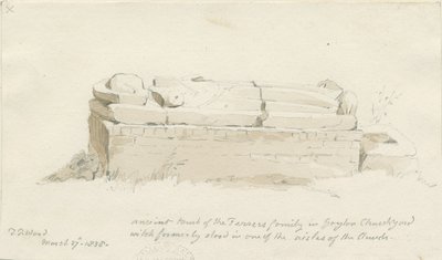 Gayton Church: blyant- og vasketegning, 27. mars 1838 (tegning) av Thomas Peploe Wood