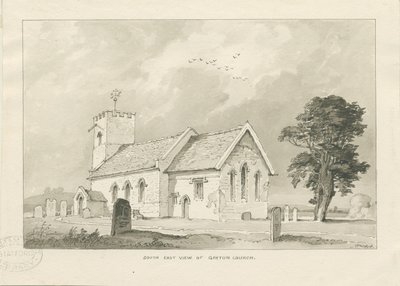 Gayton Church: sepia-tegning av Thomas Peploe Wood