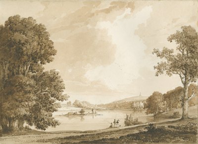 Hanford Church: sepia vasketegning, nd [1800-tallet] (tegning) av Thomas Peploe Wood