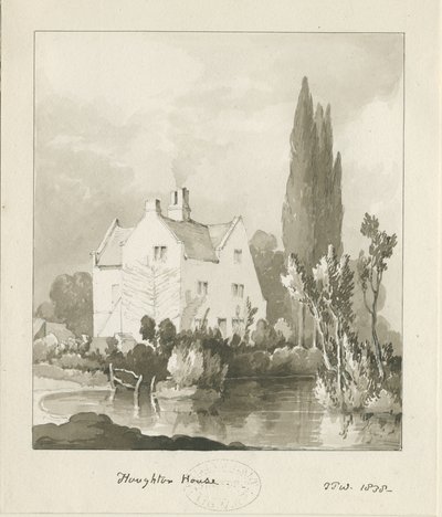 Haughton - Hus: sepia vask tegning av Thomas Peploe Wood