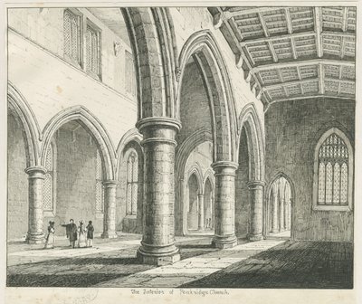 Interiør i Penkridge Church: penn- og blekktegning, nd [?1837] (tegning) av Thomas Peploe Wood