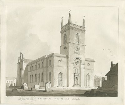 Lane End Church (Longton): sepia-tegning av Thomas Peploe Wood