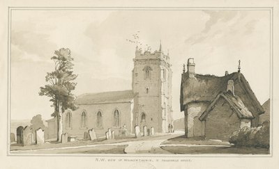 Milwich Church and Parsonage House: penn- og vasketegning, nd [?1838] (tegning) av Thomas Peploe Wood