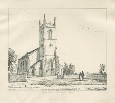 Needwood - "New Church": pennetegning, 1837 av Thomas Peploe Wood