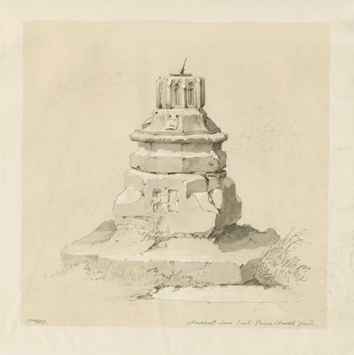 Penn Church-yard - Solur: sepia tegning av Thomas Peploe Wood