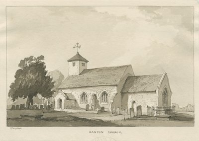 Ranton Church: sepia-tegning av Thomas Peploe Wood