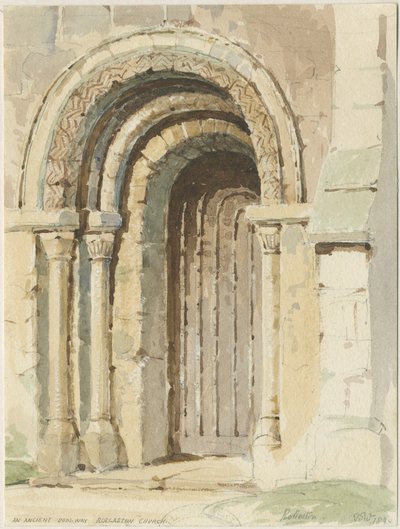 Rolleston Church: vannfargemaleri, 184[4] av Thomas Peploe Wood