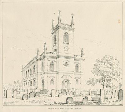Steinkirke: penn- og blekktegning av Thomas Peploe Wood