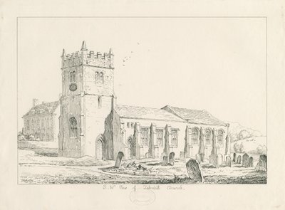 Tatenhill Church: penn- og blekktegning av Thomas Peploe Wood