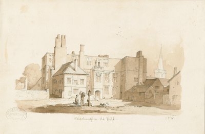 Wolverhampton - The Old Hall: sepia-tegning, nd [c 1838] (tegning) av Thomas Peploe Wood