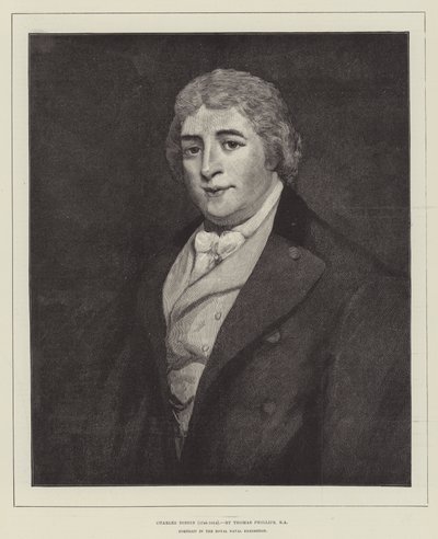 Charles Dibdin (1745-1814), Portrett i Royal Naval Exhibition av Thomas Phillips
