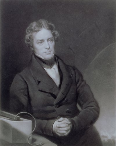 Portrett av Michael Faraday (1791-1867) gravert av Henry Cousins (d.1864) ca. 1841 av Thomas Phillips