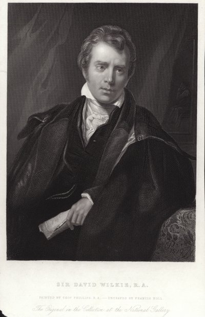 Sir David Wilkie , skotsk maler. Gravering av Francis Holl av Thomas Phillips