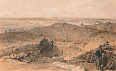 Grøft av Malakoff, Battery Gervais og Rear of Redan, 1856 av Thomas Picken
