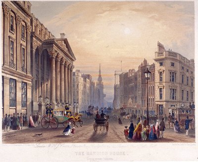 Mansion House eksteriør, London, 1851 av Thomas Picken