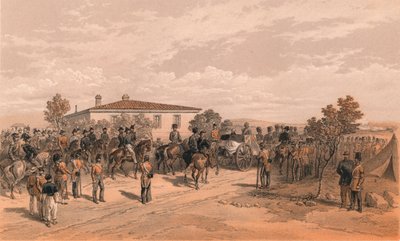 The Funeral Cortege of Lord Raglan forlater hovedkvarteret, 1856 av Thomas Picken