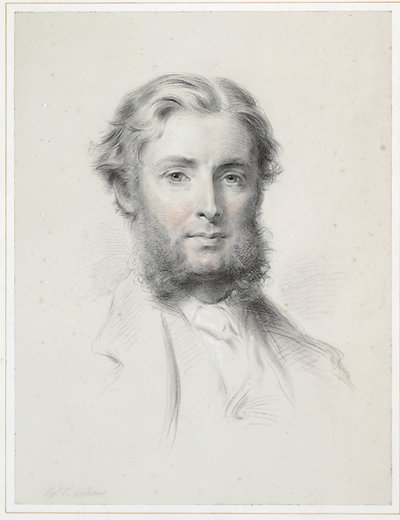Portrett av John Scott, 3. jarl av Eldon (kritt og w/c på papir) (par til 445141) av Thomas Price Downes
