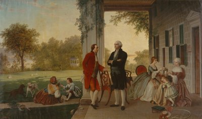 Washington og Lafayette ved Mount Vernon, 1784 The Home of Washington after the War, 1859. av Thomas Pritchard Rossiter