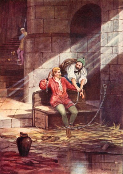 Escape of Gruffudd ap Cynan, King of Gwynedd, fra Chester Castle av Thomas Prytherch