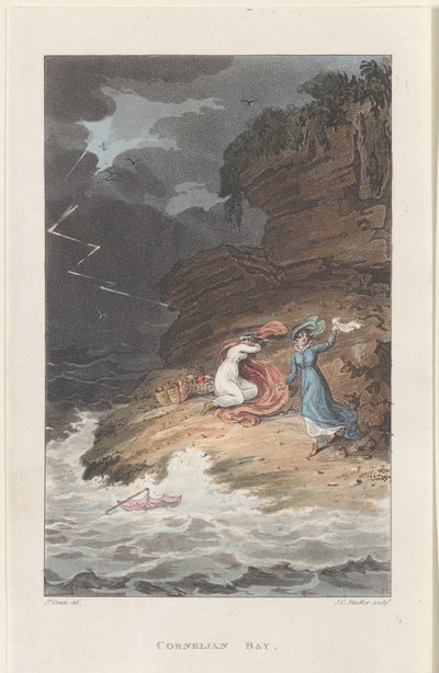 Cornelian Bay, fra Poetical Sketches of Scarborough, 1813., 1813. Skapere: Thomas Rowlandson, Joseph Constantine Stadler, J. Bluck. av Thomas Rowlandson, Joseph Constantine Stadler, J. Bluck
